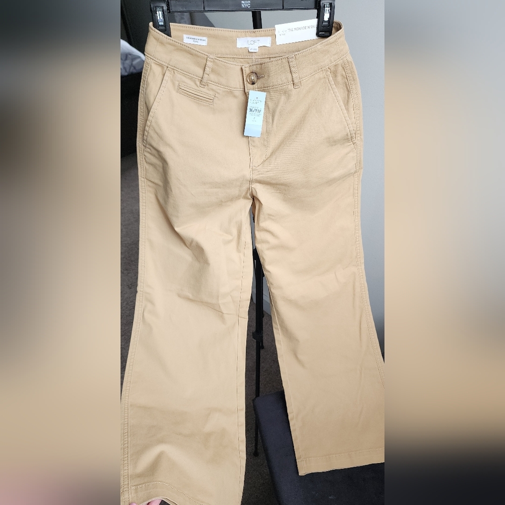 LOFT Tan Wide Leg Pants - Picture 4 of 4